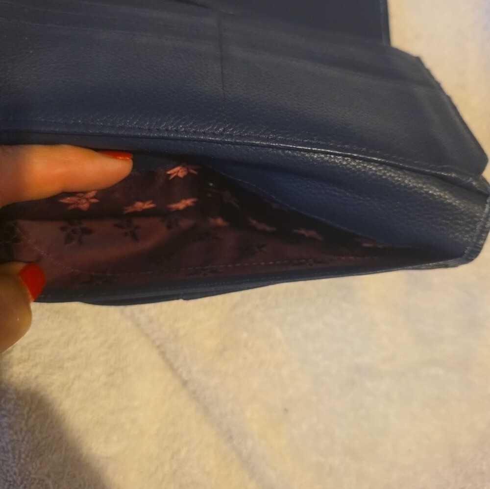 ANUSCHKA Navy Leather Wallet - Picture 6 of 7